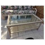 Vintage Coastal Rattan Cocktail Table