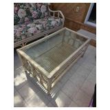 Vintage Coastal Rattan Cocktail Table