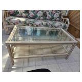 Vintage Coastal Rattan Cocktail Table