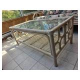 Vintage Coastal Rattan Cocktail Table