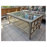 Vintage Coastal Rattan Cocktail Table