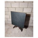 Vintage Wood & Vinyl Folding Table