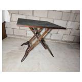 Vintage Wood & Vinyl Folding Table