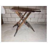 Vintage Wood & Vinyl Folding Table