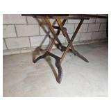 Vintage Wood & Vinyl Folding Table