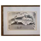 Japanese Woodblock ~  Evening Snow at Kanbara by Ukiyo-e Artist Utagawa Hiroshige