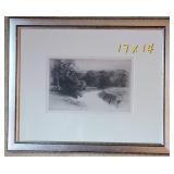 Signed Etching ~ A Sunset in Ireland by Sir Francis Seymour Haden