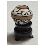 Miniature Native American Acoma Pueblo Pot signed Bogudo