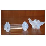 Lalique Crystal Collection ~ Elisabeth Vase * Love Birds * Knife Rest