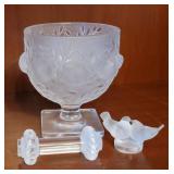 Lalique Crystal Collection ~ Elisabeth Vase * Love Birds * Knife Rest