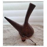 Retro Spanish Porron Wine Tooled Leather Decanter