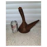 Retro Spanish Porron Wine Tooled Leather Decanter