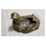 Antique A Pohl Signed Brass Diver Ashtray
