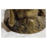 Antique A Pohl Signed Brass Diver Ashtray