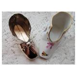 Gorham Sterling Silver 85g Baby  Bootie & Herend Porcelian Pink Baby Bootie