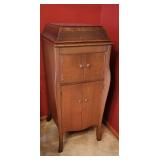 Antique Victrola Talking Machine Cabinet with Pieces