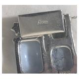 Sherman Blue Heavy Glass Tile Bracelet and Earring Set