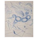 Salvador Dali Pegasus in Flight with Angel Fine Art Print
