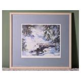 *SIGNED* Fine Art Watercolor Print - Elsie Cook - Snowy Bridge