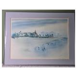 *SIGNED* Fine Art Watercolor Landscape Print - John Yato - Elegance by the Sea, Hotel Del Granada