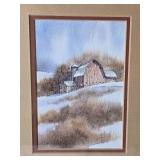 *SIGNED* Fine Art Landscape Print Pair - Leon Beck - Winter Farm Series