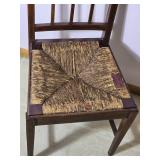 Antique Mahogany Rush Seat Accent Chair
