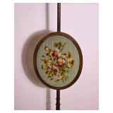 Vintage Needlepoint Firescreen on Mahogany Stand