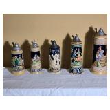 Collection of Decorative German Beer Steins