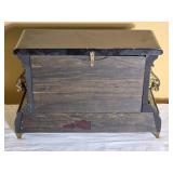 Antique Ingraham Black Mantel Clock with Marbleized Columns