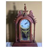 Victorian Style Walnut Shelf Clock with Pendulum