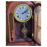 Victorian Style Walnut Shelf Clock with Pendulum