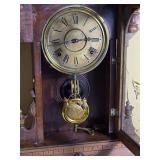 Antique Eastlake Style Walnut Mantel Clock