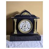 Antique Weld & Sons Black Mantel Clock