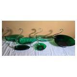 Emerald Green Hand Blown Swan Art Glass Collection