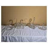 Vintage Clear Glass Swan Centerpiece Collection