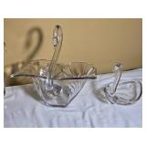 Vintage Clear Glass Swan Centerpiece Collection