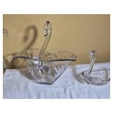 Vintage Clear Glass Swan Centerpiece Collection