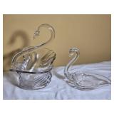 Vintage Clear Glass Swan Centerpiece Collection