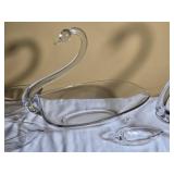 Assorted Clear Glass Swan Bowl Collection