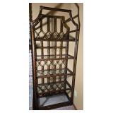 Bamboo Style Rattan Etagere Display Shelf