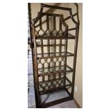 Bamboo Style Rattan Etagere Display Shelf