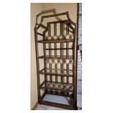 Bamboo Style Rattan Etagere Display Shelf - B