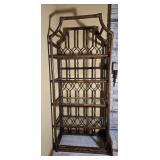 Bamboo Style Rattan Etagere Display Shelf - B