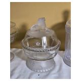 Frosted Glass Vanity Jar and Covered Dish Collection