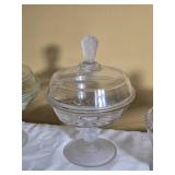 Frosted Glass Vanity Jar and Covered Dish Collection