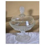 Frosted Glass Vanity Jar and Covered Dish Collection