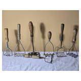 Vintage Wire and Wood Potato Masher Collection
