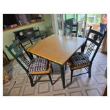 Country Style Dining Table with Four Apple Back Chairs