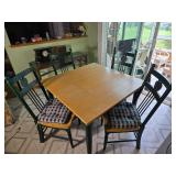 Country Style Dining Table with Four Apple Back Chairs