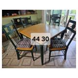 Country Style Dining Table with Four Apple Back Chairs